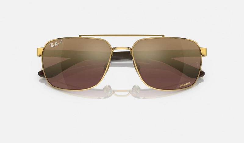 Ray Ban RB3701 Men's Sunglasses Gold | 64178-YERX