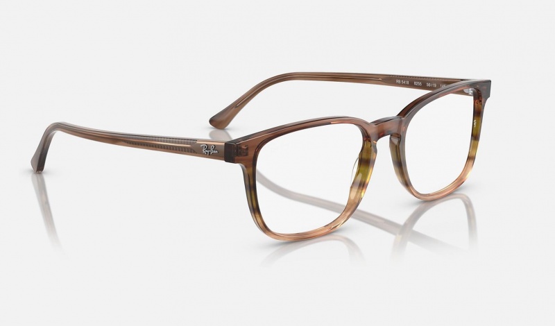 Ray Ban RB5418 Optics Men's Eyeglasses Brown | 85123-MESB