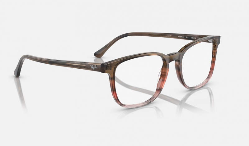 Ray Ban RB5418 Optics Men's Eyeglasses Brown | 68159-KOXB