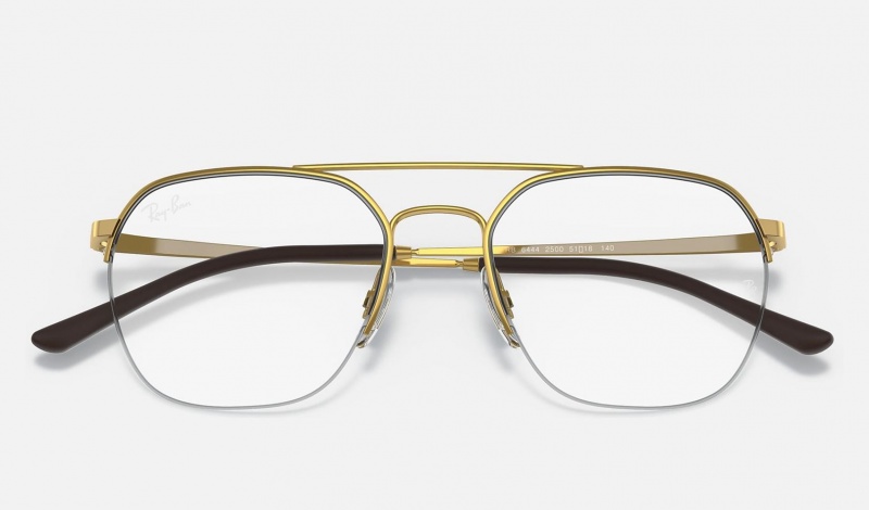 Ray Ban RB6444 Optics Men's Eyeglasses Gold | 30589-ENXF