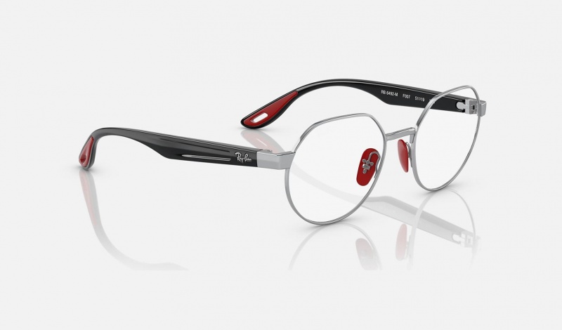 Ray Ban RB6492m Optics Scuderia Ferrari Collection Women's Eyeglasses Silver | 84735-UAJN