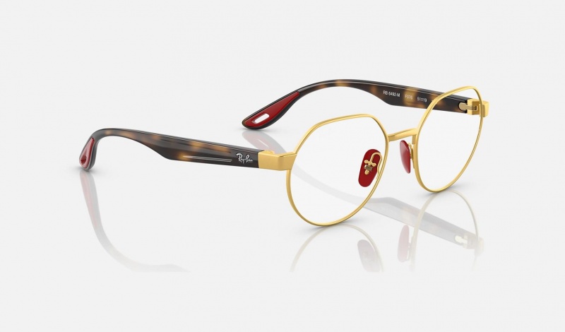 Ray Ban RB6492m Optics Scuderia Ferrari Collection Women's Eyeglasses Gold | 73024-TQHX