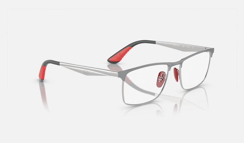 Ray Ban RB6516m Optics Scuderia Ferrari Collection Men's Eyeglasses Silver | 15237-GRNE