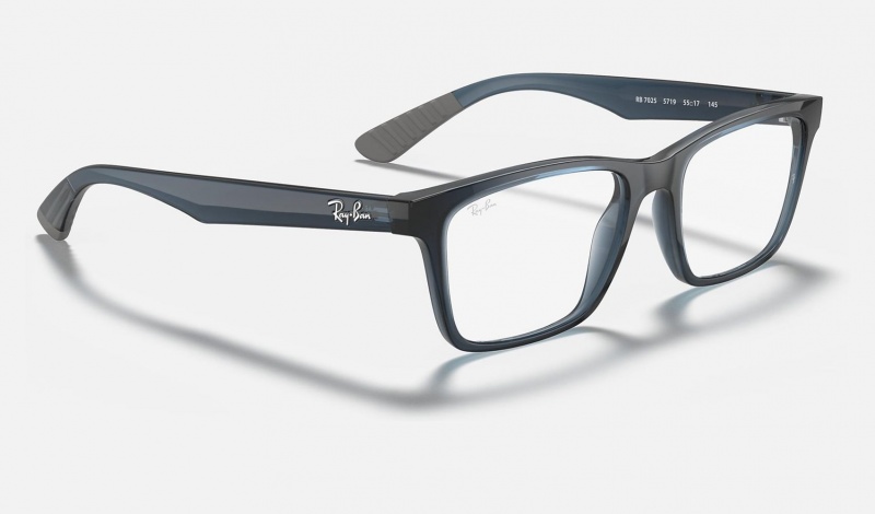 Ray Ban RB7025 Optics Men's Eyeglasses Blue | 02145-LIBZ