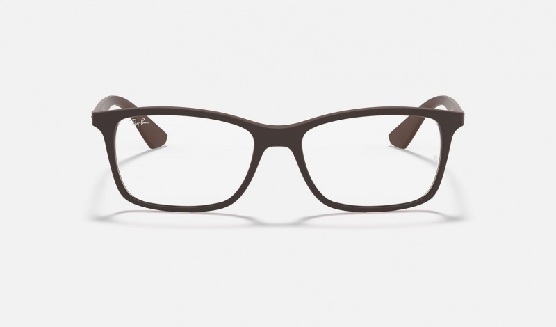 Ray Ban RB7047 Optics Men's Eyeglasses Brown | 68042-HRZT