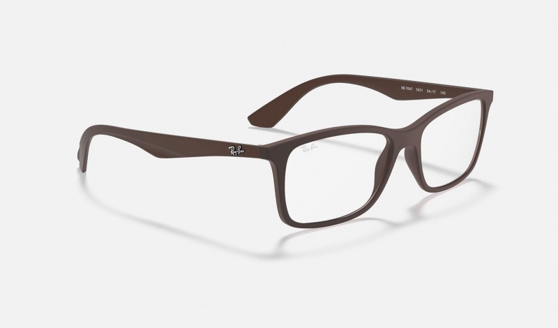 Ray Ban RB7047 Optics Men's Eyeglasses Brown | 68042-HRZT