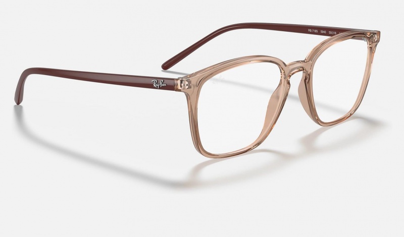 Ray Ban RB7185 Men's Eyeglasses Brown | 36812-WOGY