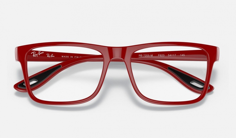 Ray Ban RB7205m Scuderia Ferrari Collection Men's Eyeglasses Red | 67318-GJQX