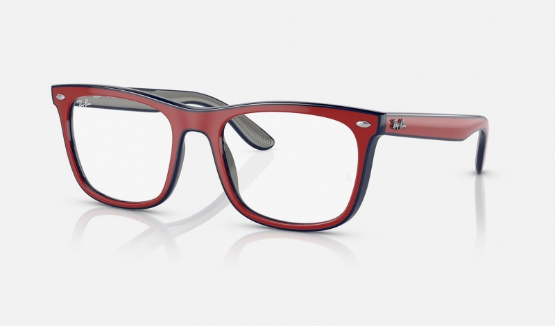 Ray Ban RB7209 Optics Men\'s Eyeglasses Red | 78390-XCDK