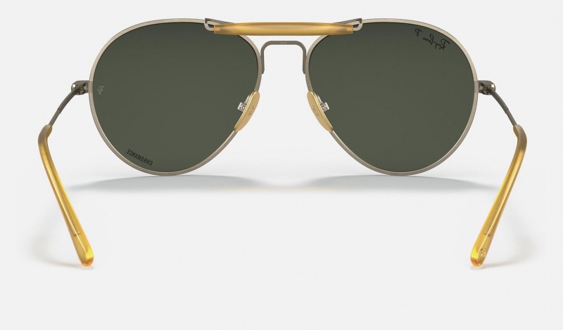 Ray Ban RB8063 Titanium Men's Sunglasses Green | 68950-TEMG