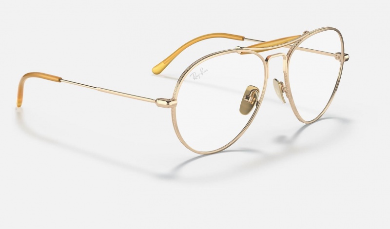 Ray Ban RB8063 Titanium Optics Women's Eyeglasses Gold | 73052-SFER