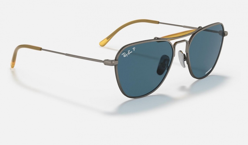 Ray Ban RB8064 Titanium Men's Sunglasses Blue | 38015-KESV