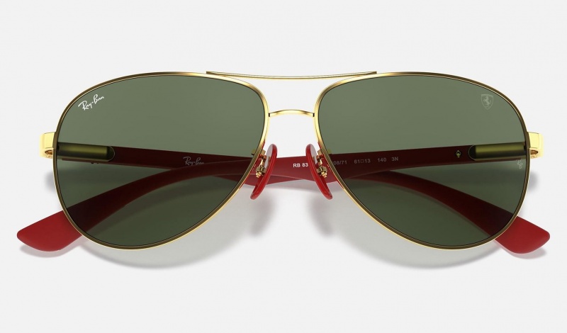 Ray Ban RB8313m Scuderia Ferrari Collection Men's Sunglasses Green | 69403-KVPN