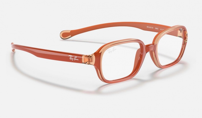 Ray Ban RB9074 Optics Kids' Eyeglasses Orange | 43017-TQYW