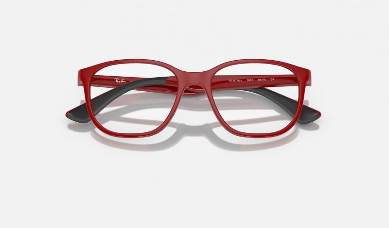 Ray Ban RB9078v Optics Bio-based Kids' Eyeglasses Red | 24618-CQDO