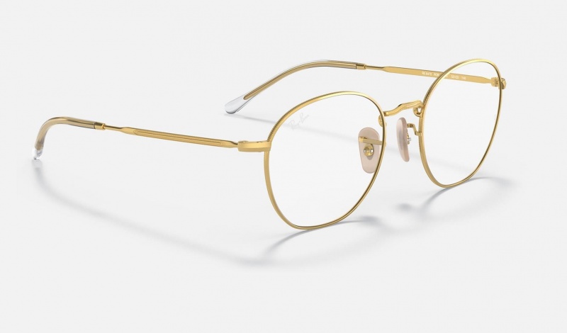 Ray Ban Rob Optics Men's Eyeglasses Gold | 68201-CVGZ