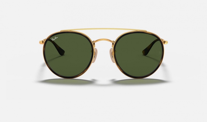 Ray Ban Round Double Bridge Women's Sunglasses Green | 70295-SRJI