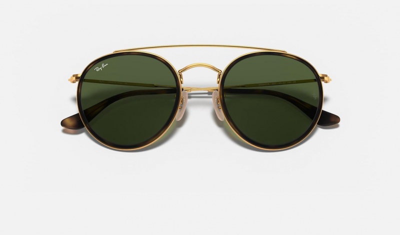 Ray Ban Round Double Bridge Women's Sunglasses Green | 70295-SRJI