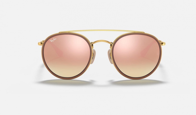 Ray Ban Round Double Bridge Women's Sunglasses Pink | 62179-HMVY