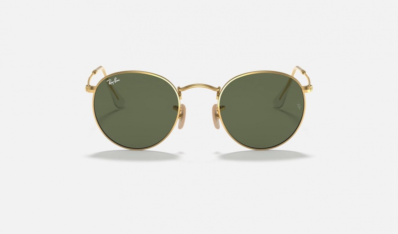 Ray Ban Round Flat Lenses Men's Sunglasses Green | 58402-MUEF