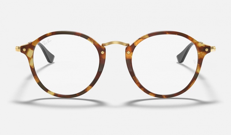 Ray Ban Round Fleck Optics Men's Eyeglasses Gold | 15403-EBLM