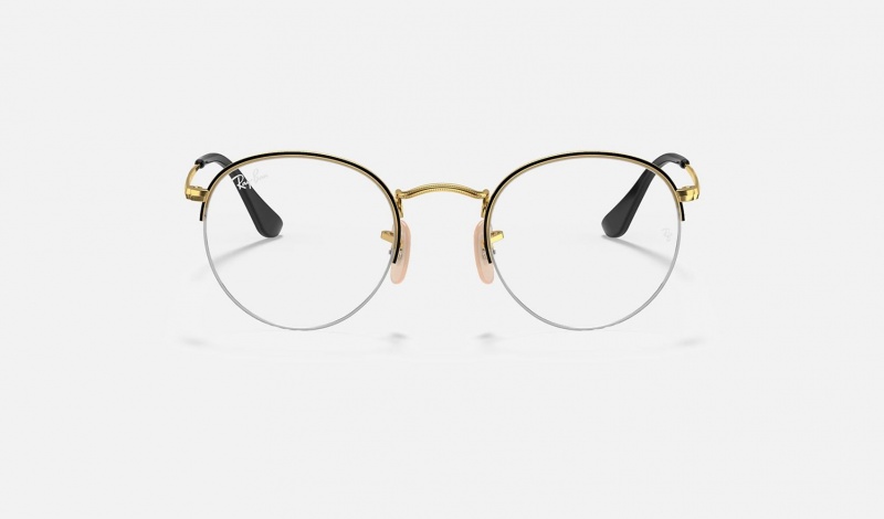 Ray Ban Round Gaze Men's Eyeglasses Gold | 95612-HFND