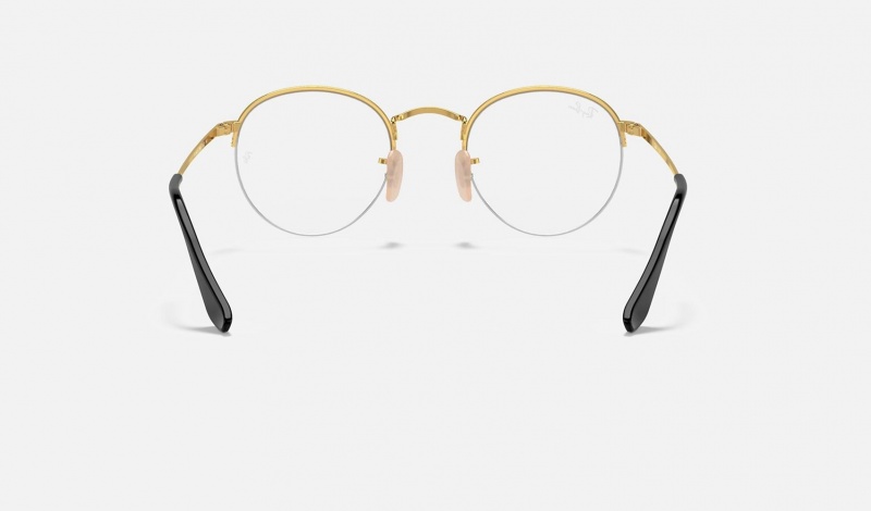 Ray Ban Round Gaze Men's Eyeglasses Gold | 95612-HFND