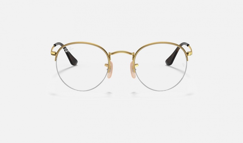 Ray Ban Round Gaze Men's Eyeglasses Gold | 20561-AXRF