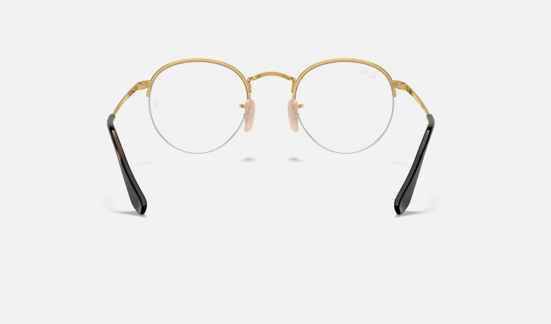 Ray Ban Round Gaze Men's Eyeglasses Gold | 20561-AXRF