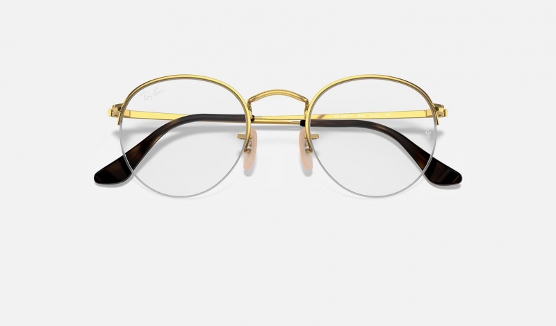 Ray Ban Round Gaze Men's Eyeglasses Gold | 20561-AXRF