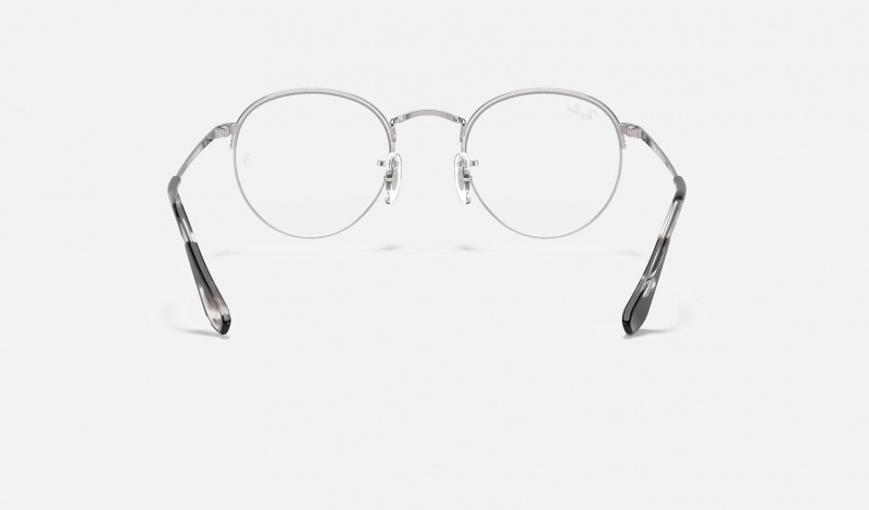 Ray Ban Round Gaze Men's Eyeglasses Silver | 23061-XPRN