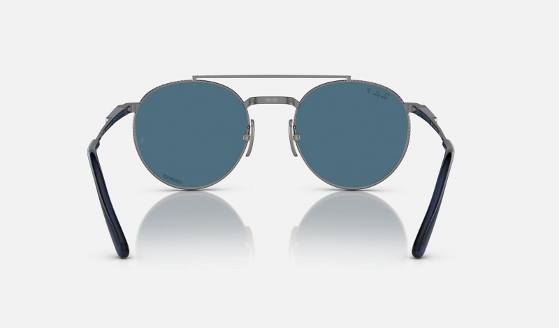 Ray Ban Round Ii Titanium Men's Sunglasses Blue | 65023-QDML