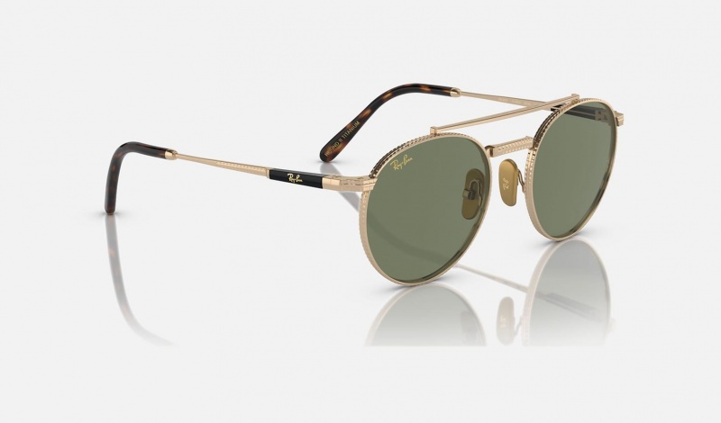 Ray Ban Round Ii Titanium Men's Sunglasses Green | 92437-VDFS