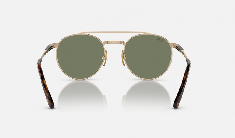 Ray Ban Round Ii Titanium Men's Sunglasses Green | 92437-VDFS