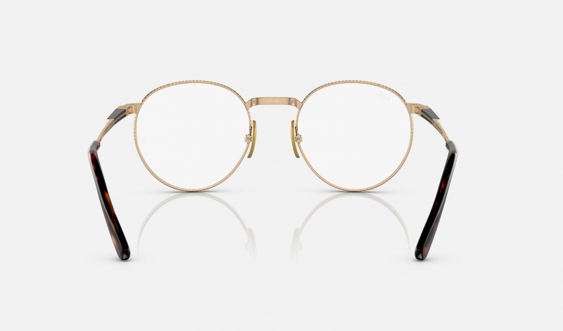 Ray Ban Round Ii Titanium Optics Women's Eyeglasses Gold | 60143-AJXT