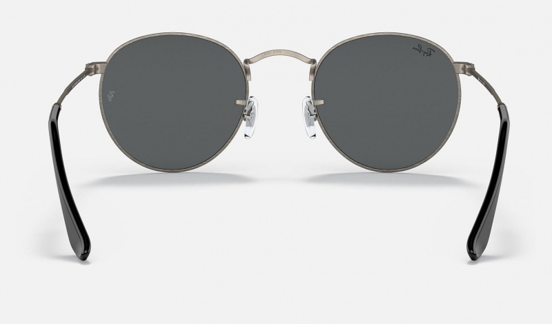 Ray Ban Round Metal Antiqued Men's Sunglasses Grey | 97285-YUFK