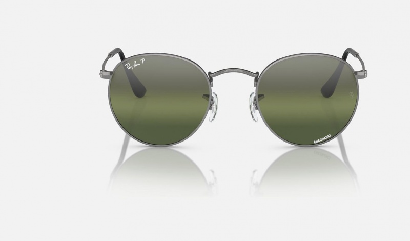 Ray Ban Round Metal Chromance Men's Sunglasses Silver | 48513-FXKI