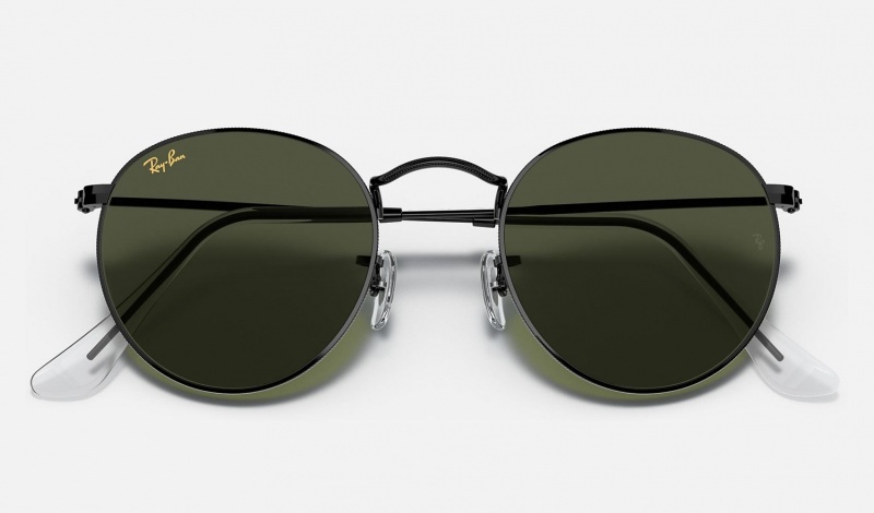 Ray Ban Round Metal Legend Gold Men's Sunglasses Green | 83249-EMCF