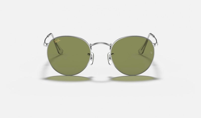 Ray Ban Round Metal Legend Gold Men's Sunglasses Green | 72390-KEUG