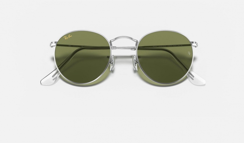 Ray Ban Round Metal Legend Gold Men's Sunglasses Green | 72390-KEUG