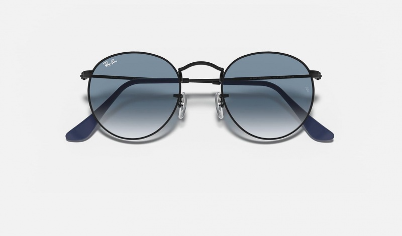 Ray Ban Round Metal Men's Sunglasses Blue | 90857-HJOE