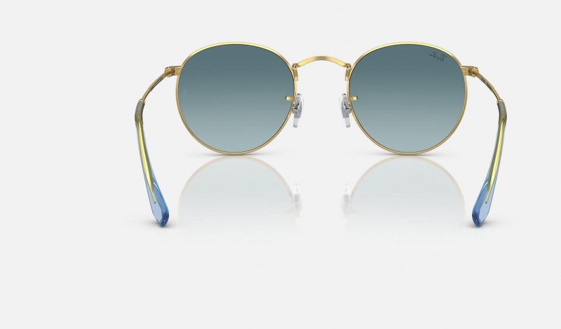 Ray Ban Round Metal Men's Sunglasses Blue | 21894-YLAR