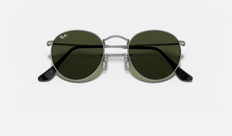 Ray Ban Round Metal Men's Sunglasses Green | 56093-DAGO