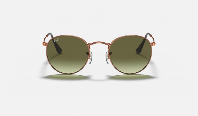 Ray Ban Round Metal Men's Sunglasses Green | 02978-HKEQ