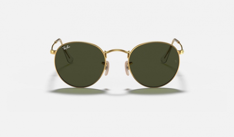 Ray Ban Round Metal Men's Sunglasses Green | 09427-HIQB