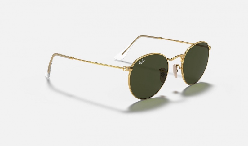 Ray Ban Round Metal Men's Sunglasses Green | 09427-HIQB