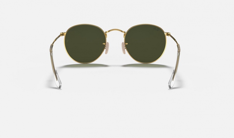 Ray Ban Round Metal Men's Sunglasses Green | 09427-HIQB