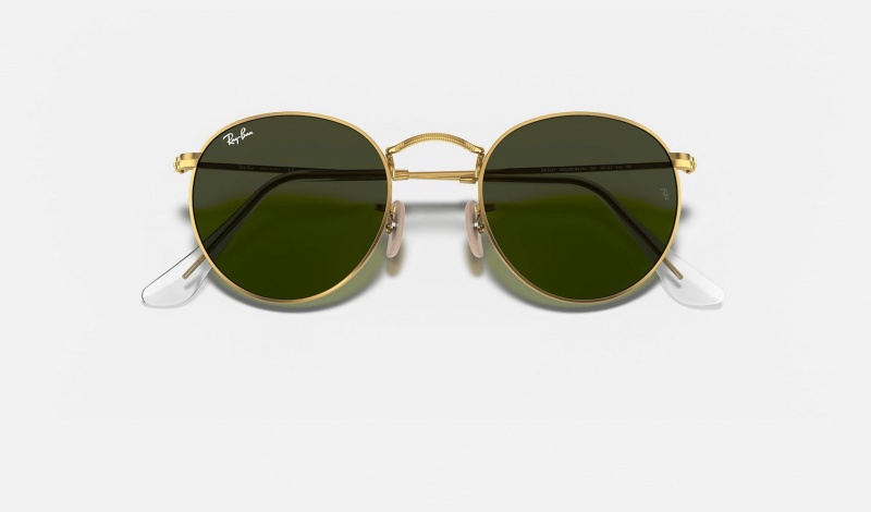 Ray Ban Round Metal Men's Sunglasses Green | 09427-HIQB