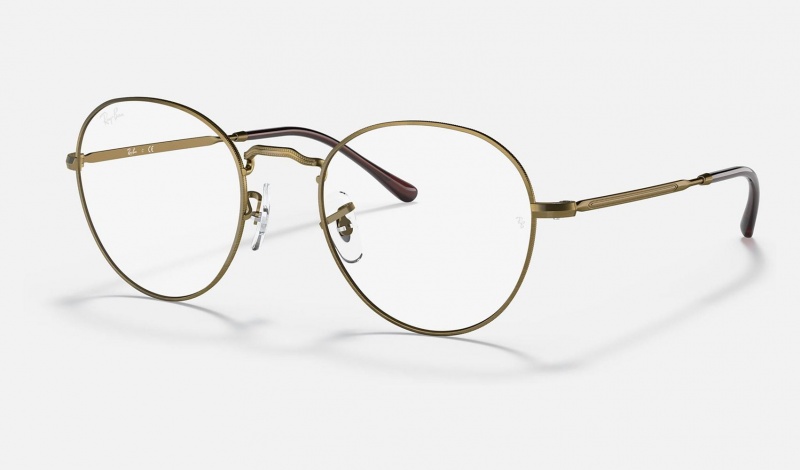 Ray Ban Round Metal Optics Ii Men\'s Eyeglasses Gold | 58326-QVHC