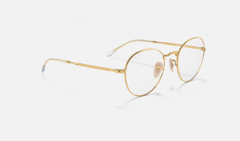 Ray Ban Round Metal Optics Ii Men's Eyeglasses Gold | 81954-PVDU